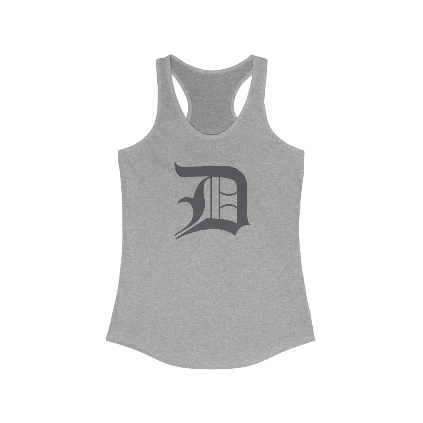 Detroit 'Old English D' Tank Top (Iron Ore Grey) | Women's Racerback