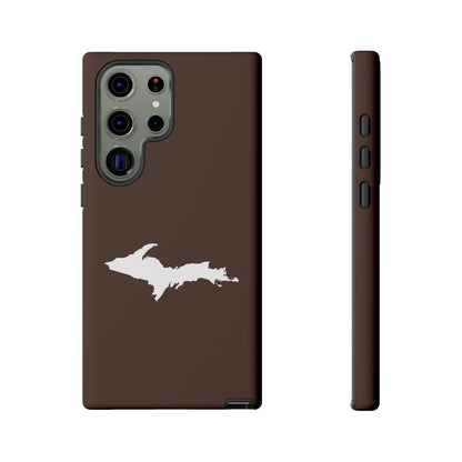 Michigan Upper Peninsula Tough Phone Case (Hickory Color w/ UP Outline) | Samsung & Pixel Android