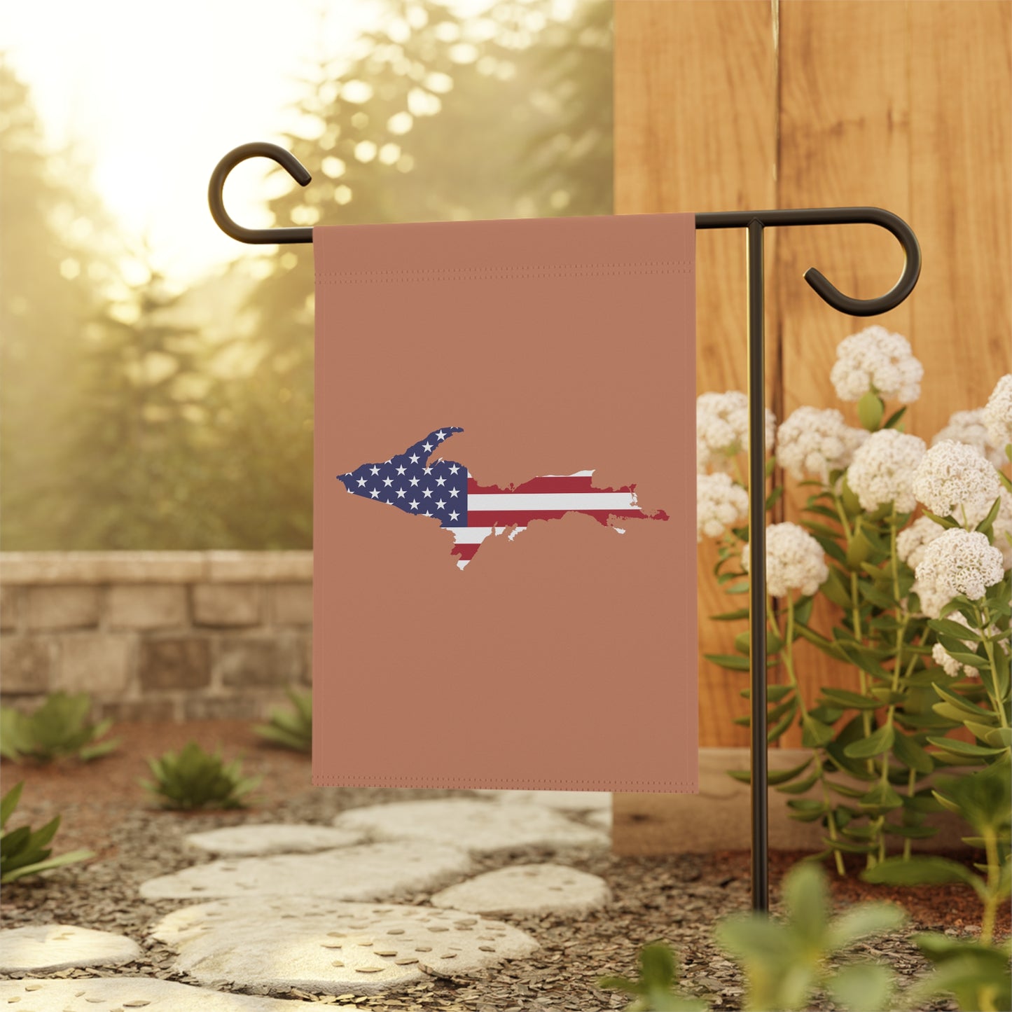 Michigan Upper Peninsula Home & Garden Flag (w/ UP USA Flag) | Copper Color