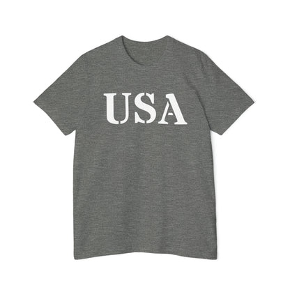 'USA' T-Shirt (Army Stencil Font) | Made in USA