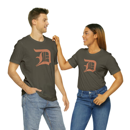 Detroit 'Old English D' T-Shirt (Copper Color) | Unisex Standard