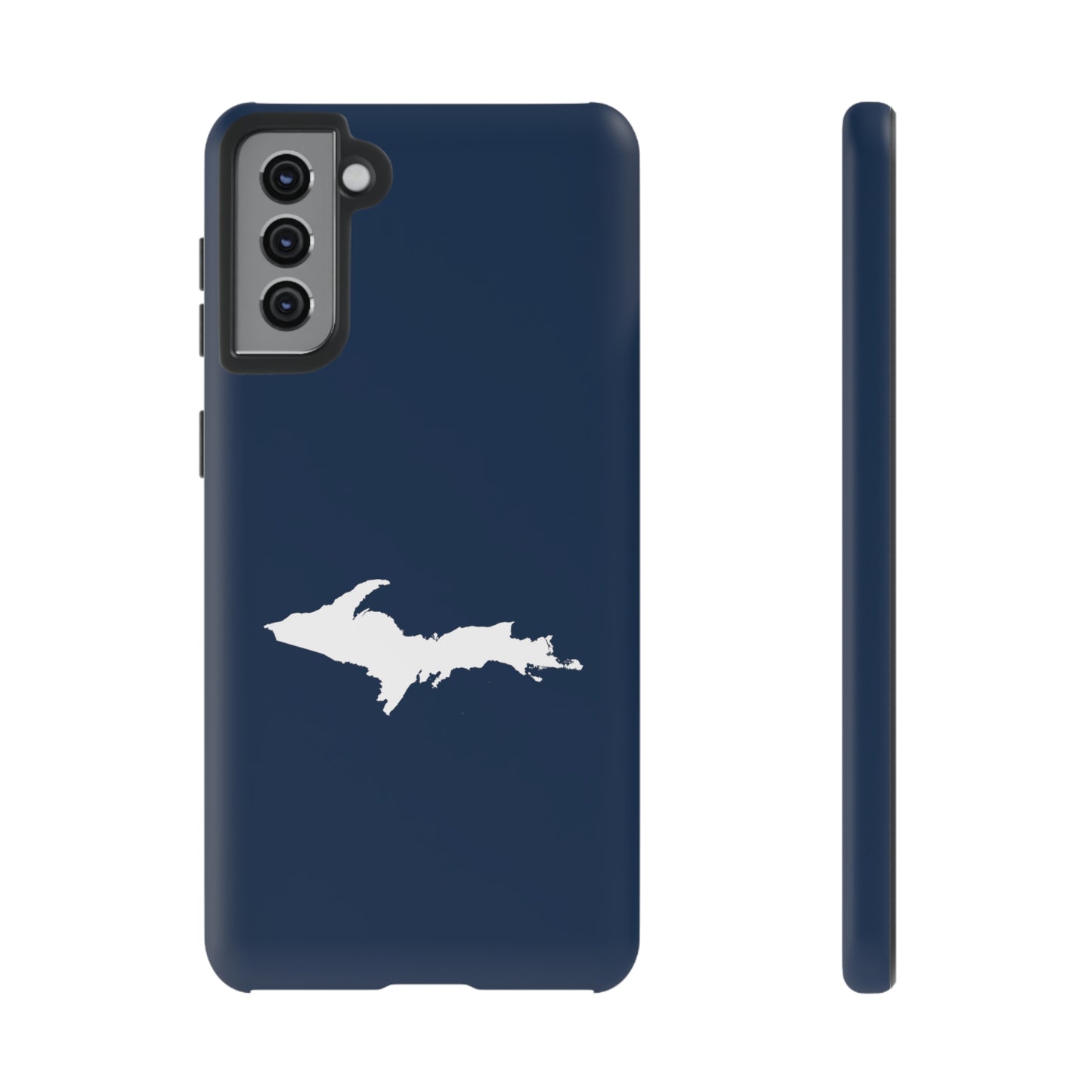 Michigan Upper Peninsula Tough Phone Case (Navy w/ White UP Outline) | Samsung & Pixel Android