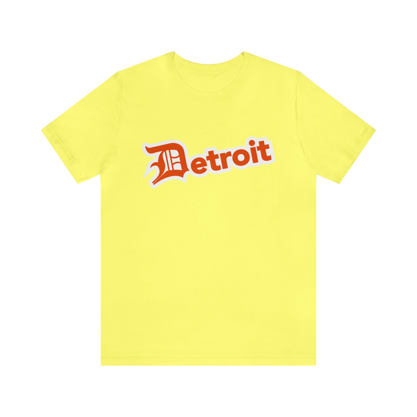 'Detroit' T-Shirt (Maple Leaf Orange w/ Old English 'D') | Unisex Standard