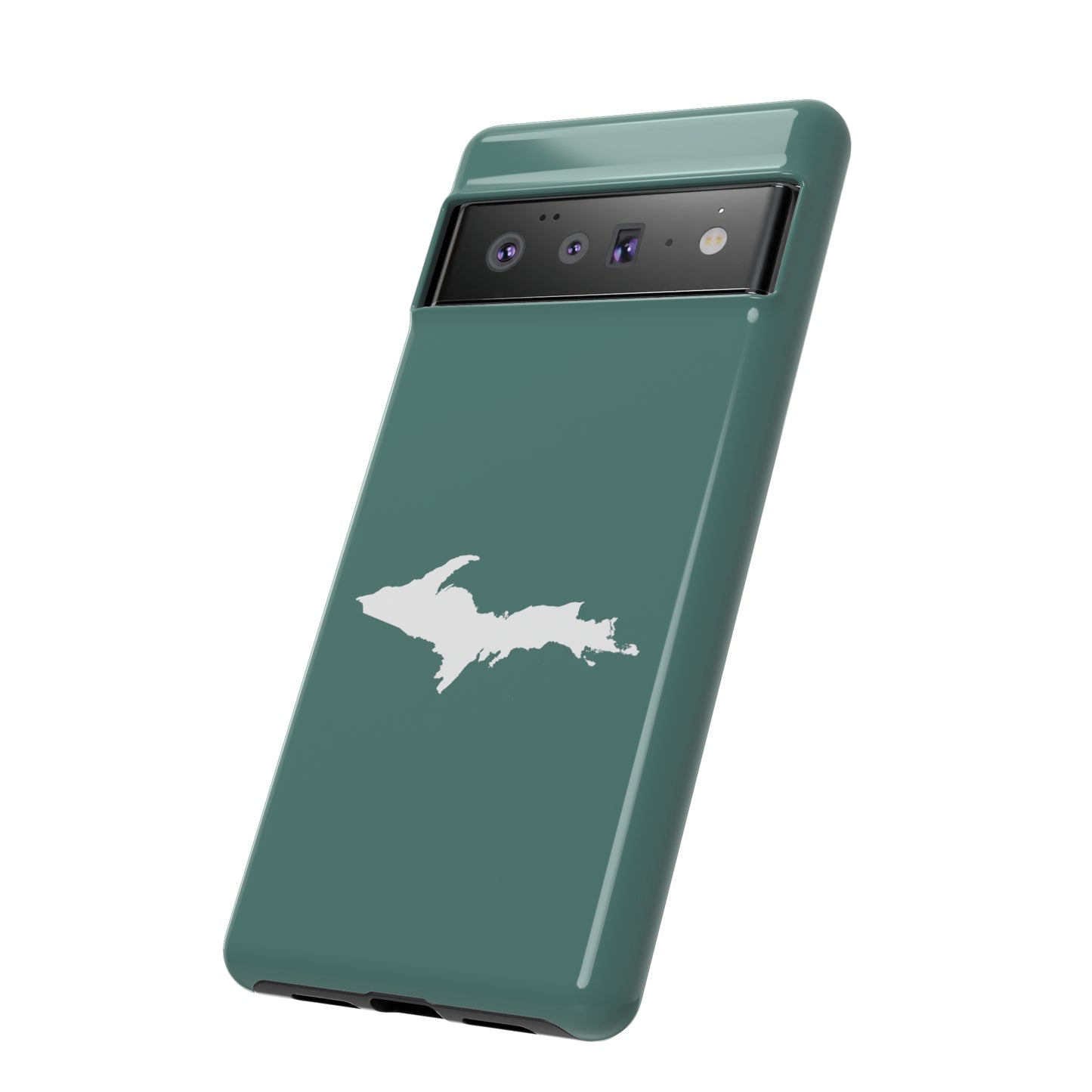 Michigan Upper Peninsula Tough Phone Case (Copper Green w/ UP Outline) | Samsung & Pixel Android