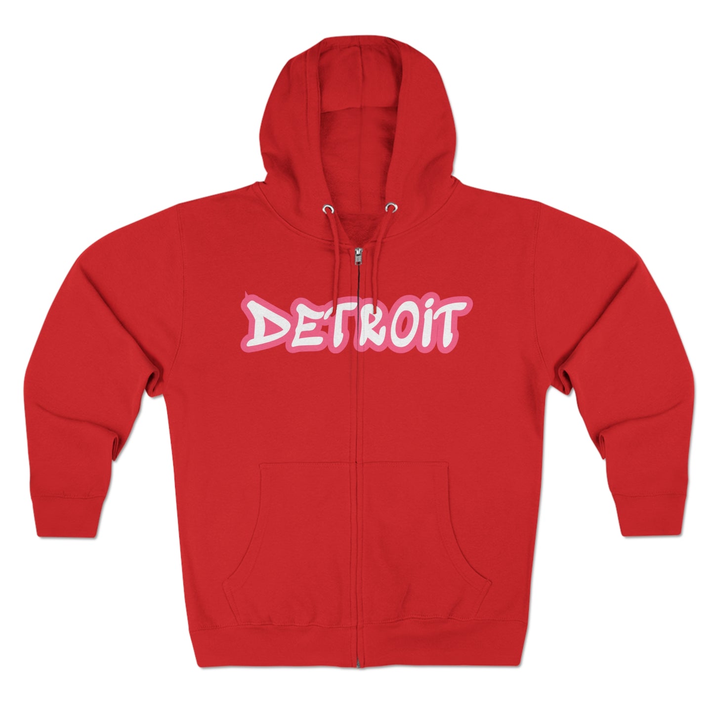 'Detroit' Hoodie (Rhodochrosite Pink Tag Font) | Unisex Full Zip