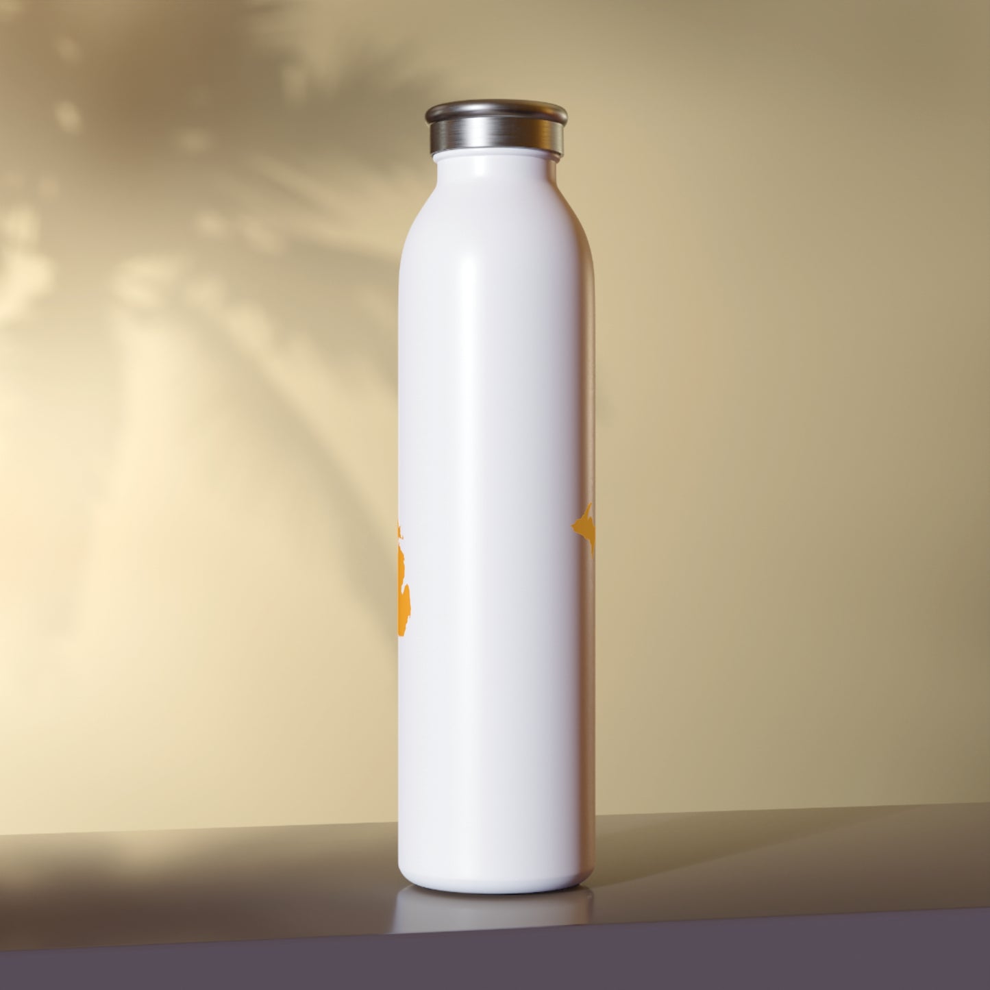 Michigan Water Bottle (w/ Birch Leaf Orange Outline) | 20oz Double-Walled