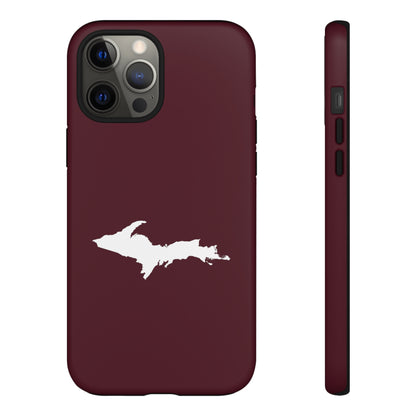 Michigan Upper Peninsula Tough Phone Case (Old Mission Burgundy w/ UP Outline) | Apple iPhone