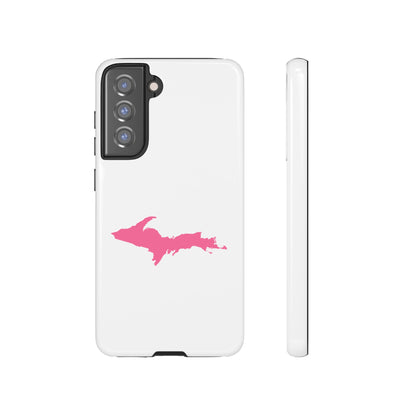 Michigan Upper Peninsula Tough Phone Case (w/ Pink UP Flag Outline) | Samsung & Pixel Android