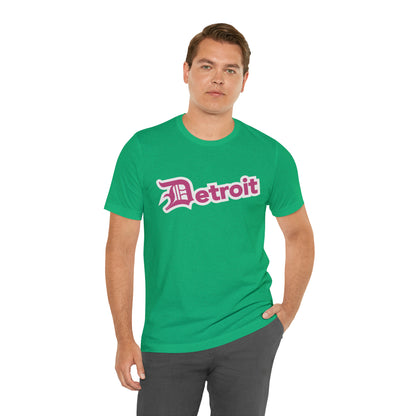 'Detroit' T-Shirt (Apple Blossom Pink w/ Old English 'D') | Unisex Standard