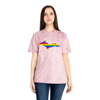 Michigan Upper Peninsula T-Shirt (w/ UP Pride Flag Outline) | Unisex Color Blast