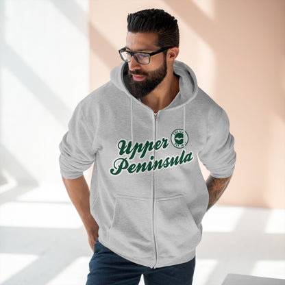 Upper Peninsula EST 1837' Hoodie (Superior Green Script Font) | Unisex Full Zip