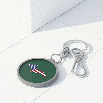 Michigan Upper Peninsula Keyring (w/ UP USA Flag) | Ginger Ale Green