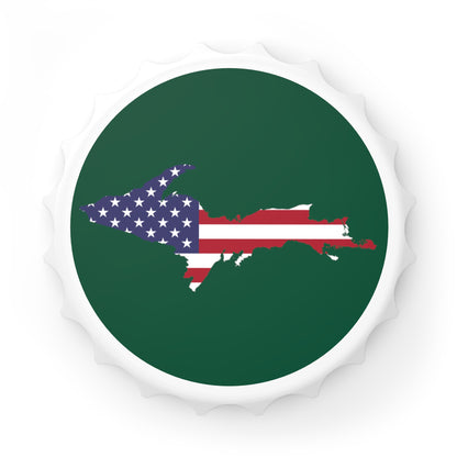 Michigan Upper Peninsula Bottle Opener (w/ UP USA Flag ) | Superior Green