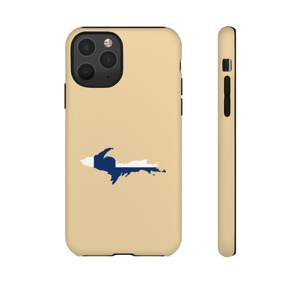 Michigan Upper Peninsula Tough Phone Case (Maple Color w/ UP Finland Flag Outline) | Apple iPhone