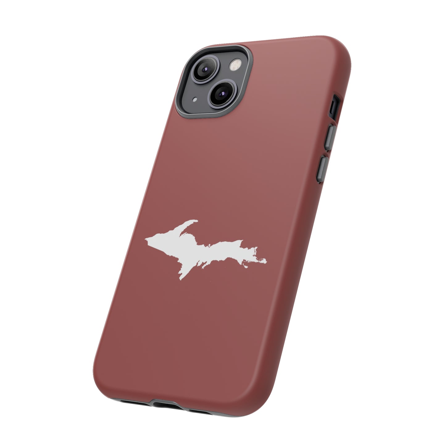 Michigan Upper Peninsula Tough Phone Case (Ore Dock Red w/ UP Outline) | Apple iPhone