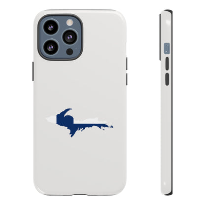 Michigan Upper Peninsula Tough Phone Case (Birch Bark White w/ UP Finland Flag Outline) | Apple iPhone