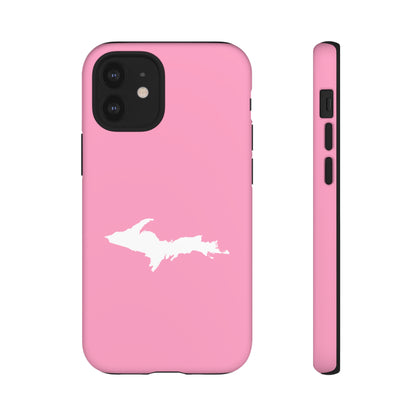 Michigan Upper Peninsula Tough Phone Case ('67 Caddie Pink w/ UP Outline) | Apple iPhone