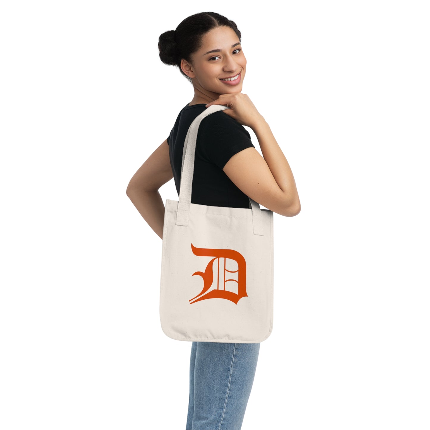 Detroit 'Old English D' Heavy Tote (Maple Leaf Orange)