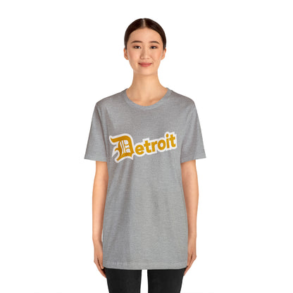 'Detroit' T-Shirt (Gold w/ Old English 'D') | Unisex Standard