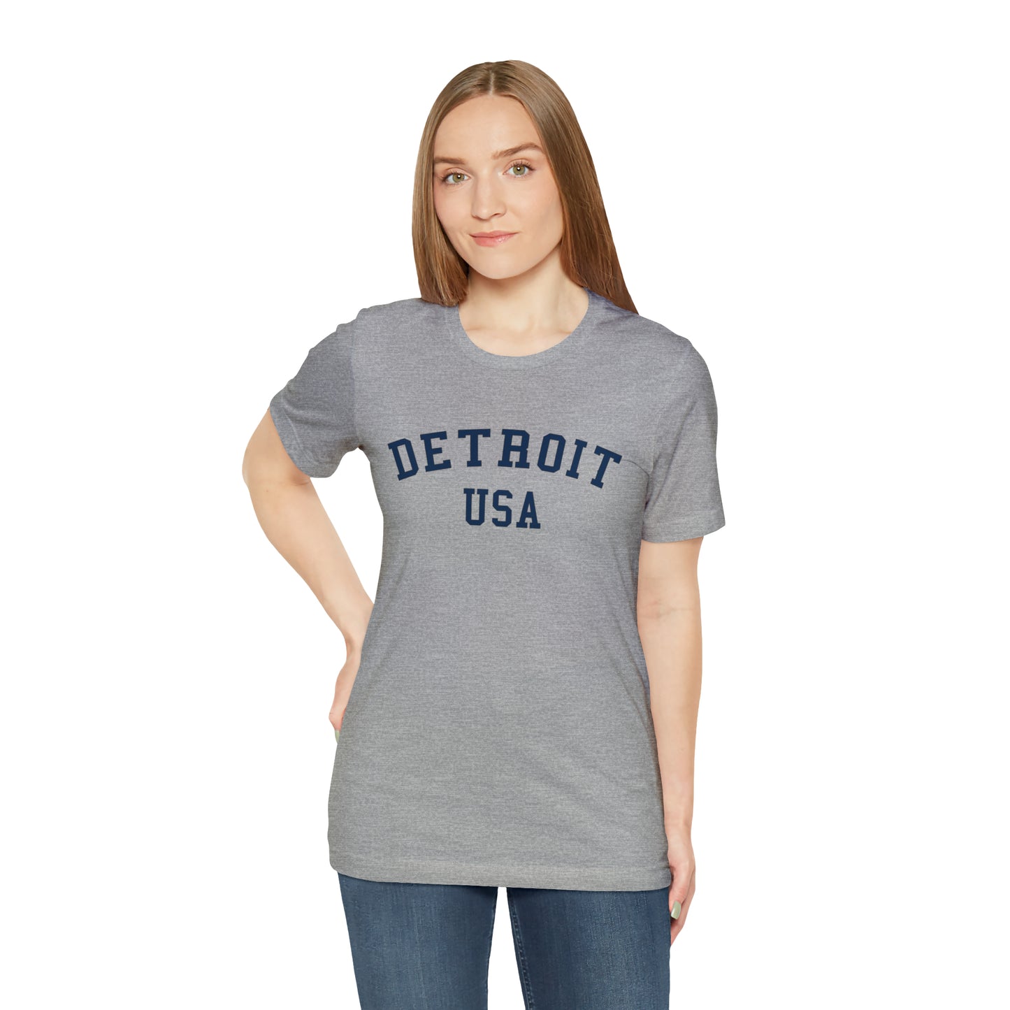 'Detroit USA' T-Shirt (Collegiate Font) | Unisex Standard