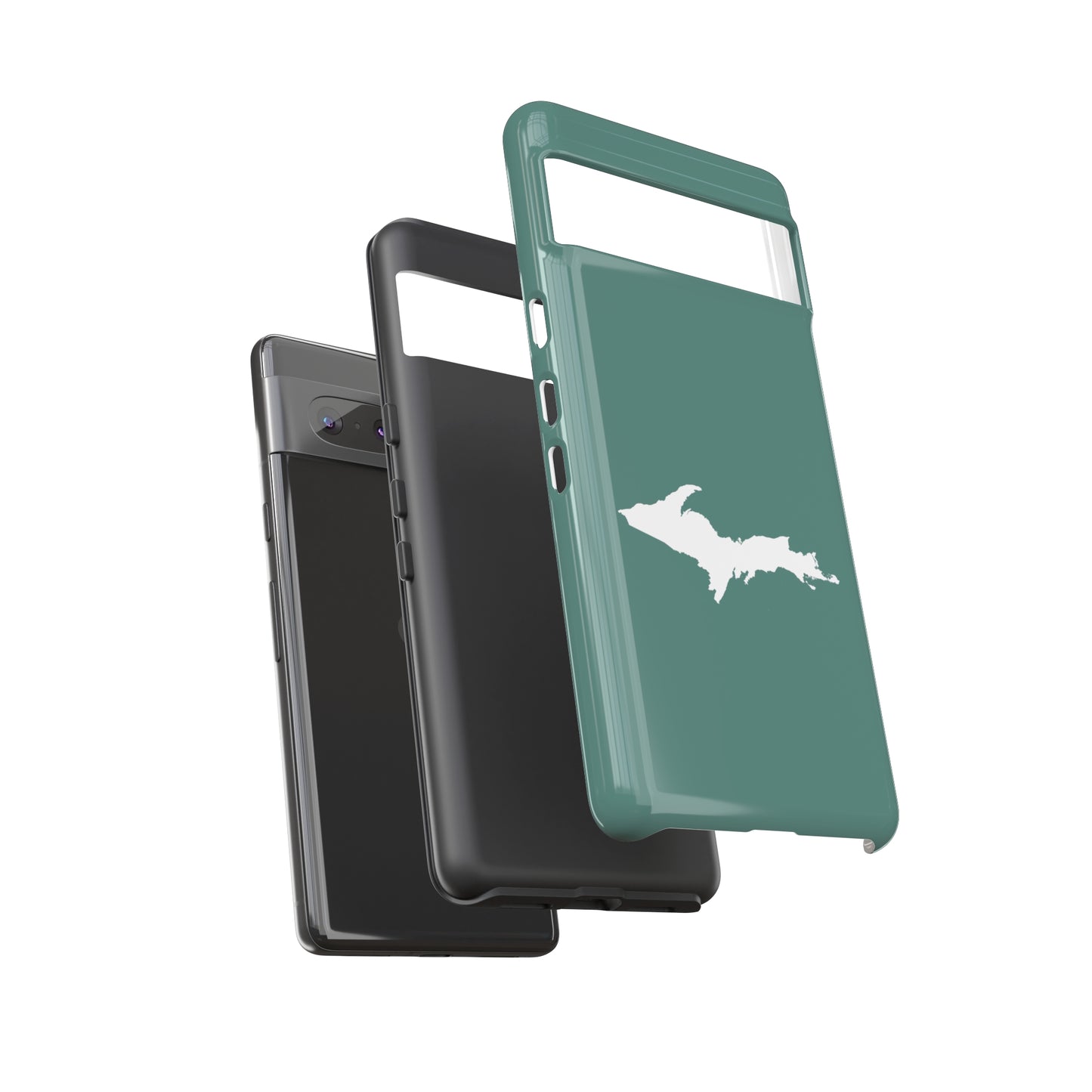 Michigan Upper Peninsula Tough Phone Case (Copper Green w/ UP Outline) | Samsung & Pixel Android