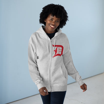 Detroit 'Old English D' Hoodie (Aliform Red) | Unisex Full Zip