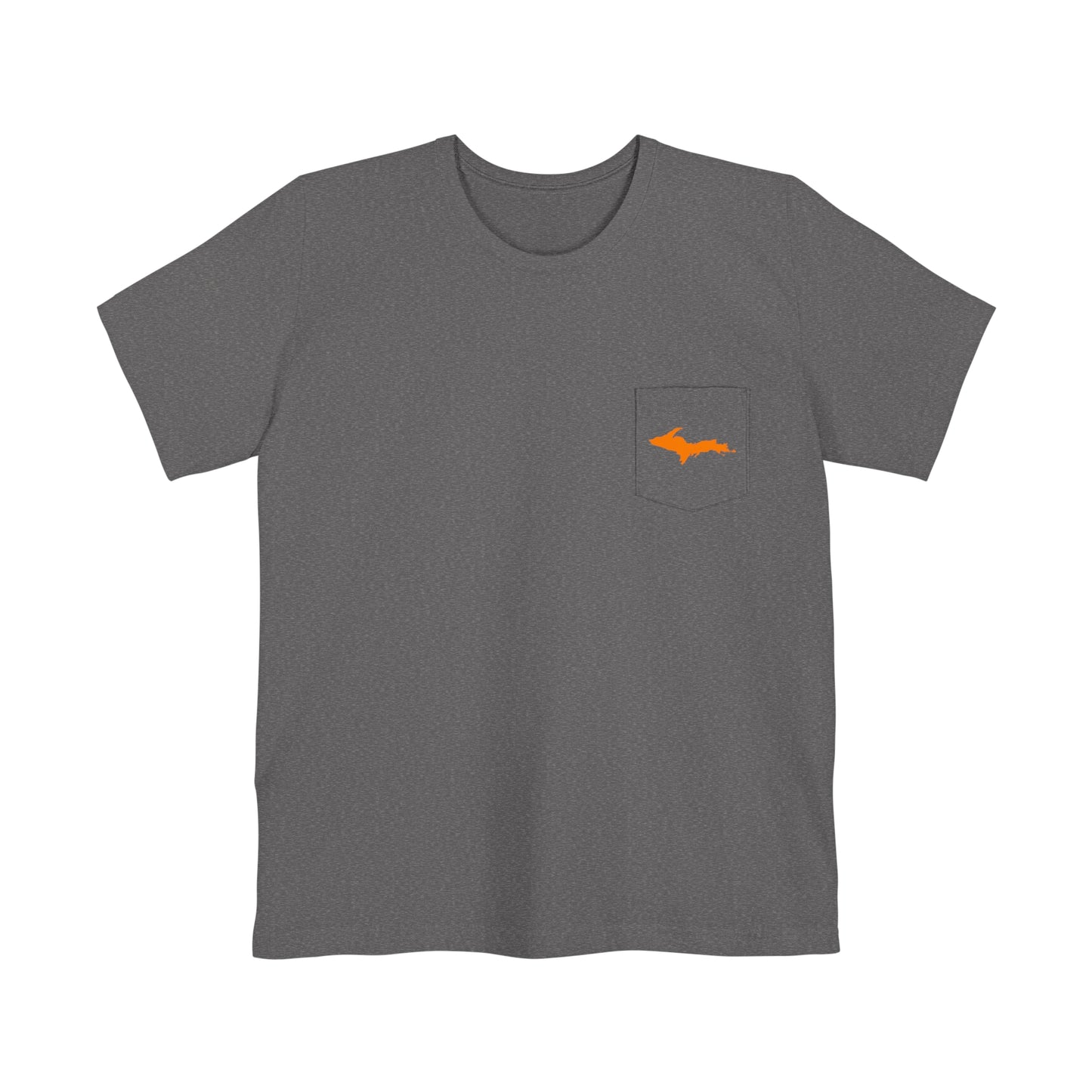 Michigan Upper Peninsula Pocket T-Shirt (w/ Orange UP Outline) | Unisex Standard