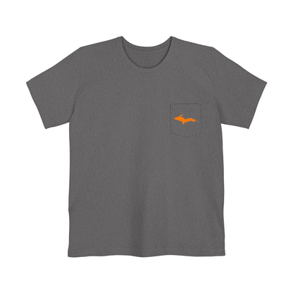 Michigan Upper Peninsula Pocket T-Shirt (w/ Orange UP Outline) | Unisex Standard