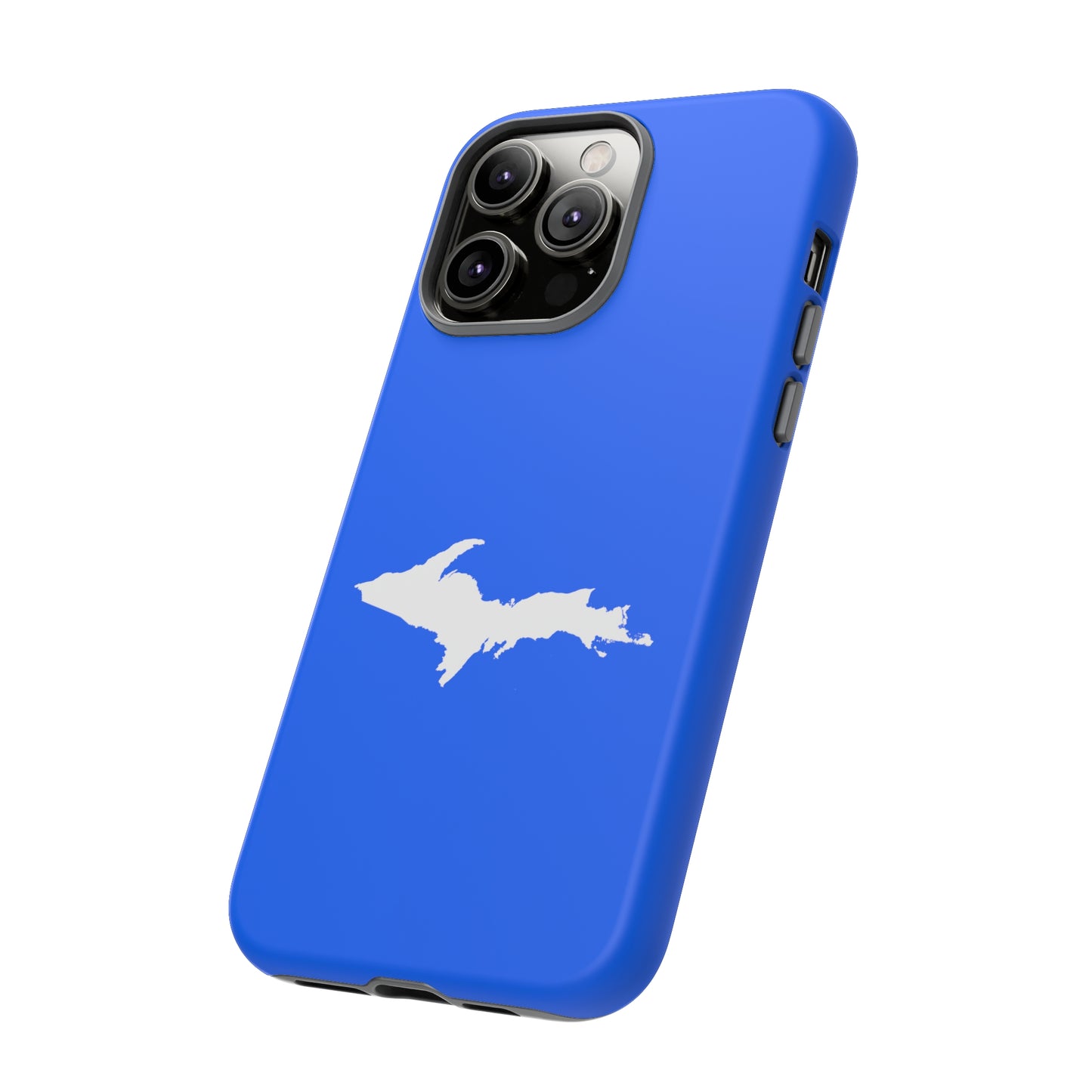 Michigan Upper Peninsula Tough Phone Case (Motor Town Blue w/ UP Outline) | Apple iPhone