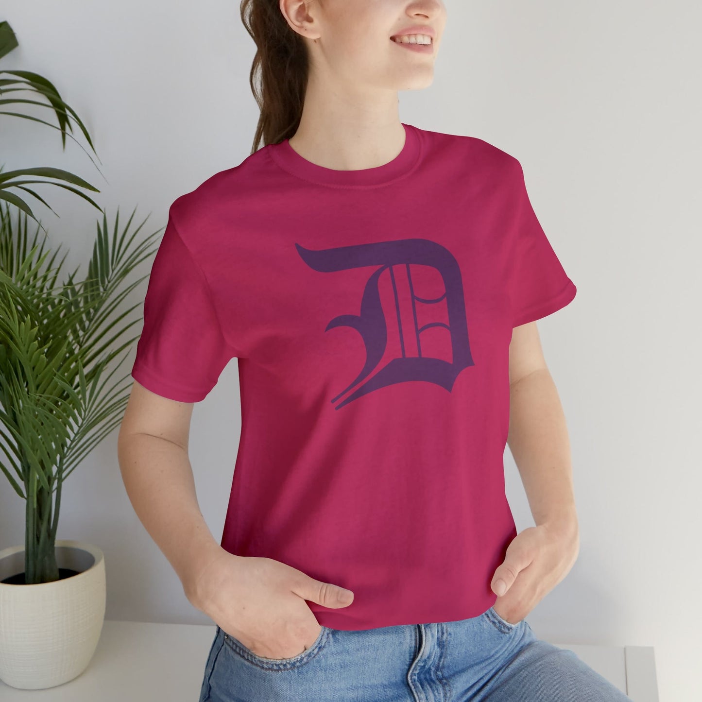 Detroit 'Old English D' T-Shirt (Plum) | Unisex Standard