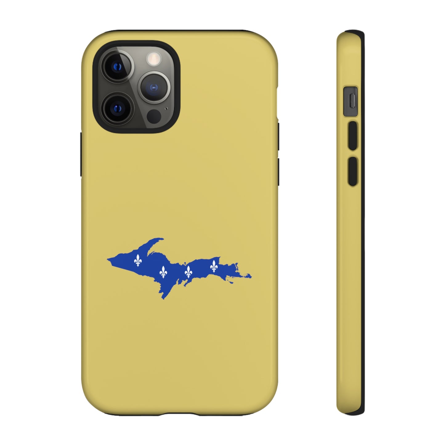 Michigan Upper Peninsula Tough Phone Case (Plum Yellow w/ UP Quebec Flag Outline) | Apple iPhone