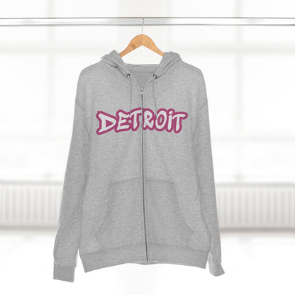 Detroit' Hoodie (Apple Blossom Pink Tag Font) | Unisex Full Zip