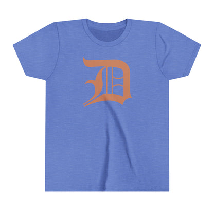 Detroit 'Old English D' T-Shirt (Copper Color) | Youth Short Sleeve