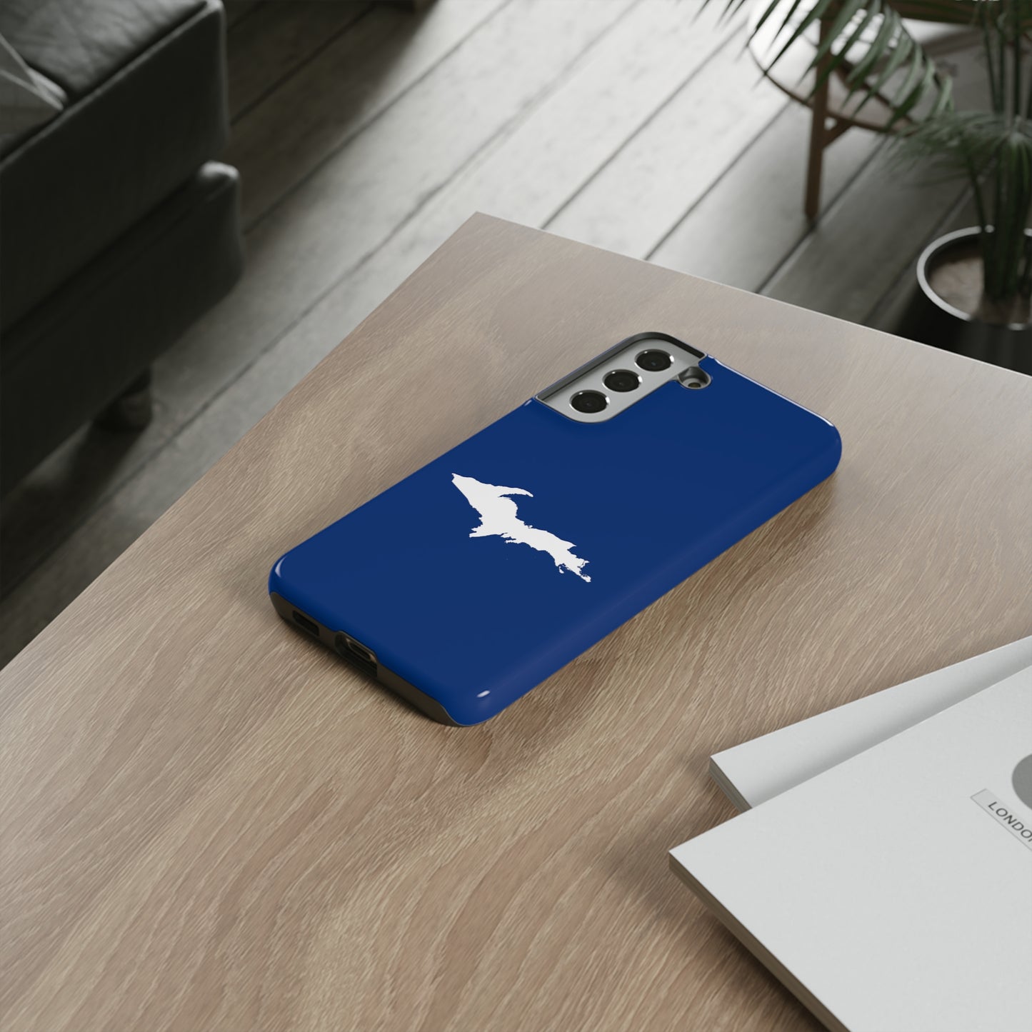 Michigan Upper Peninsula Tough Phone Case (Dearborn Blue w/ UP Outline) | Samsung & Pixel Android