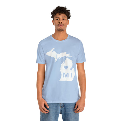 'I ❤️ MI' T-Shirt (w/ Full MI Outline) | Unisex Standard Fit