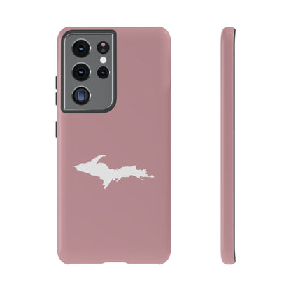 Michigan Upper Peninsula Tough Phone Case (Cherry Blossom Color w/ UP Outline) | Samsung & Pixel Android