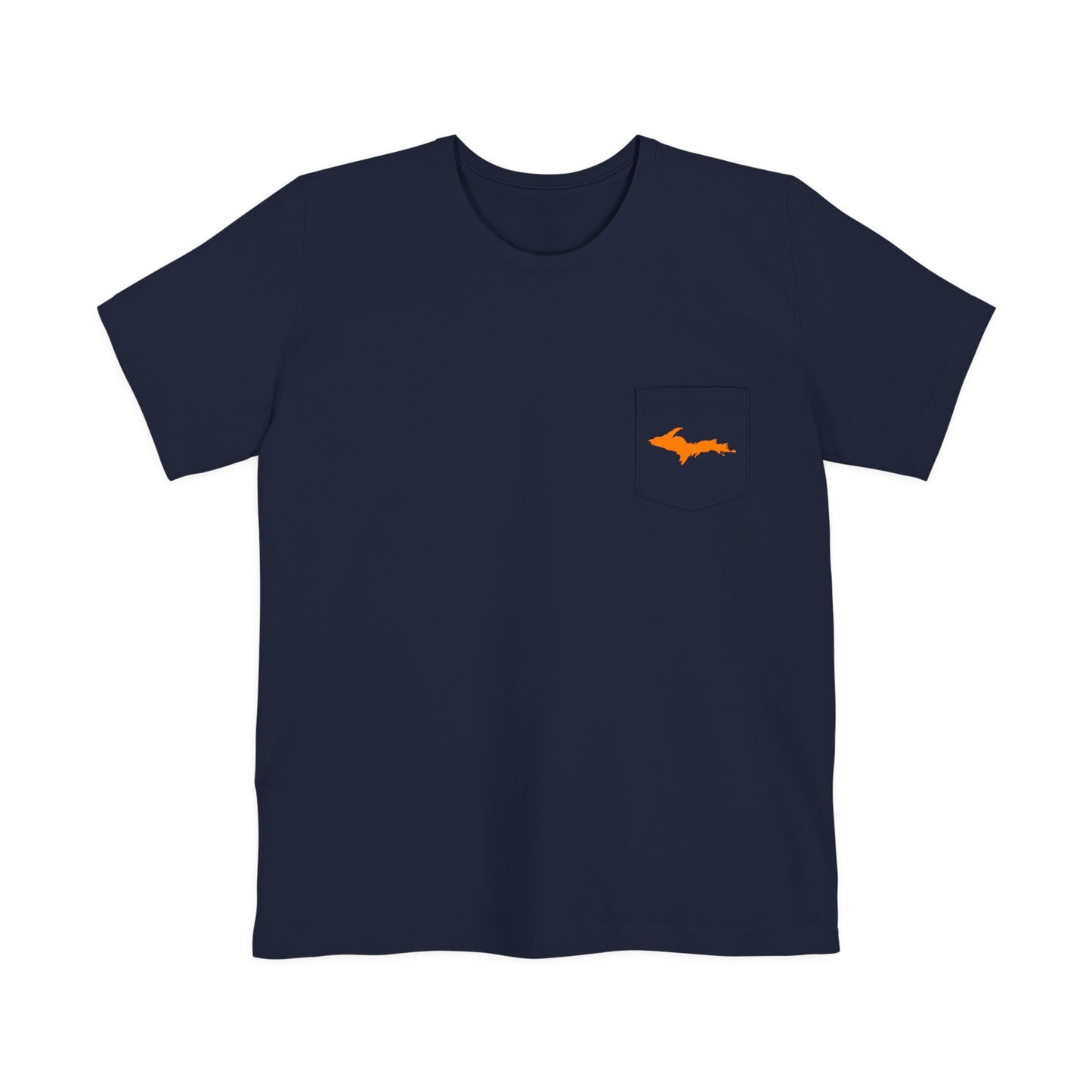 Michigan Upper Peninsula Pocket T-Shirt (w/ Orange UP Outline) | Unisex Standard