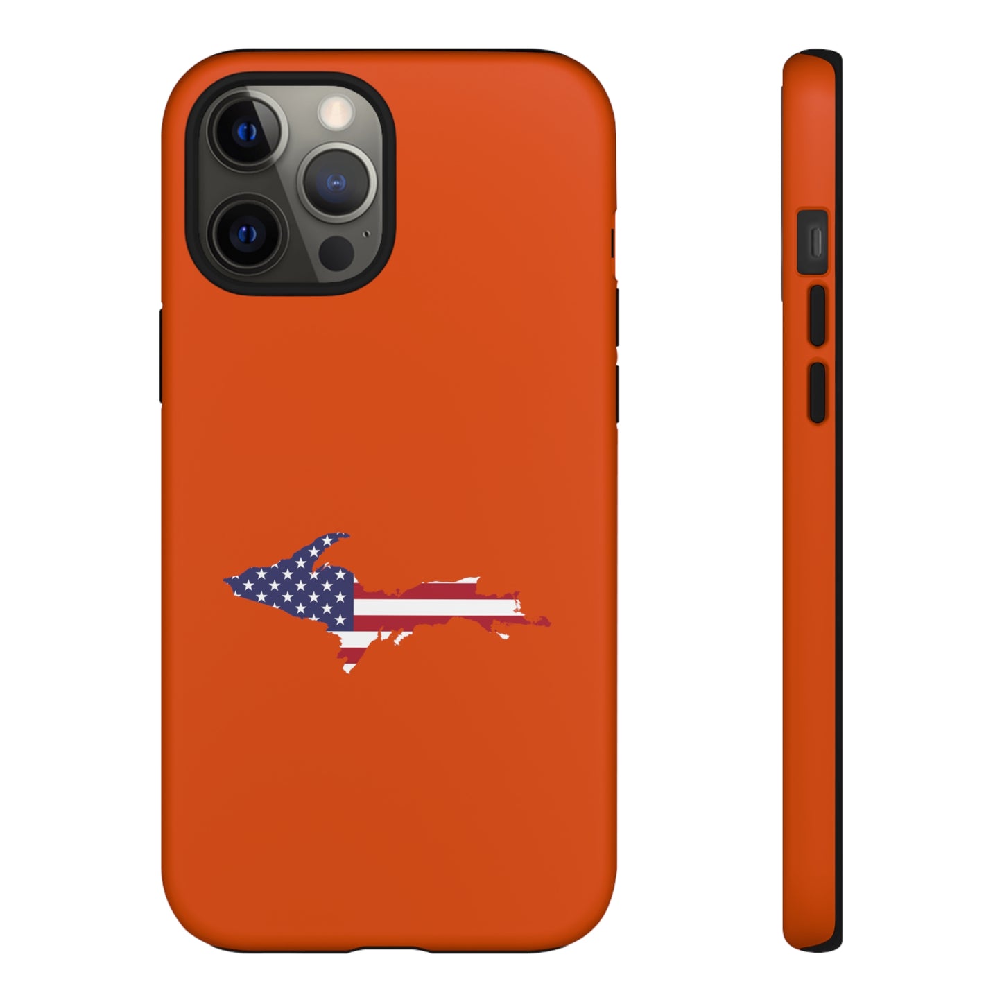 Michigan Upper Peninsula Tough Phone Case (Maple Leaf Orange w/ UP USA Outline) | Apple iPhone