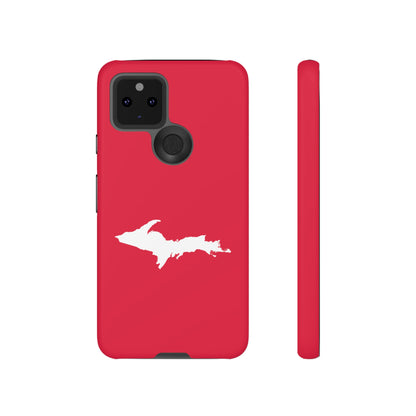 Michigan Upper Peninsula Tough Phone Case (Lighthouse Red w/ UP Outline) | Samsung & Pixel Android