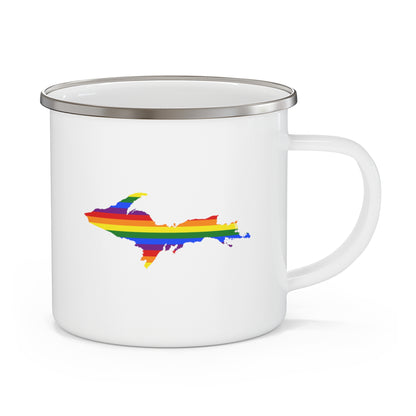 Michigan Upper Peninsula Camping Mug (w/ UP Rainbow Pride Flag) | 12oz