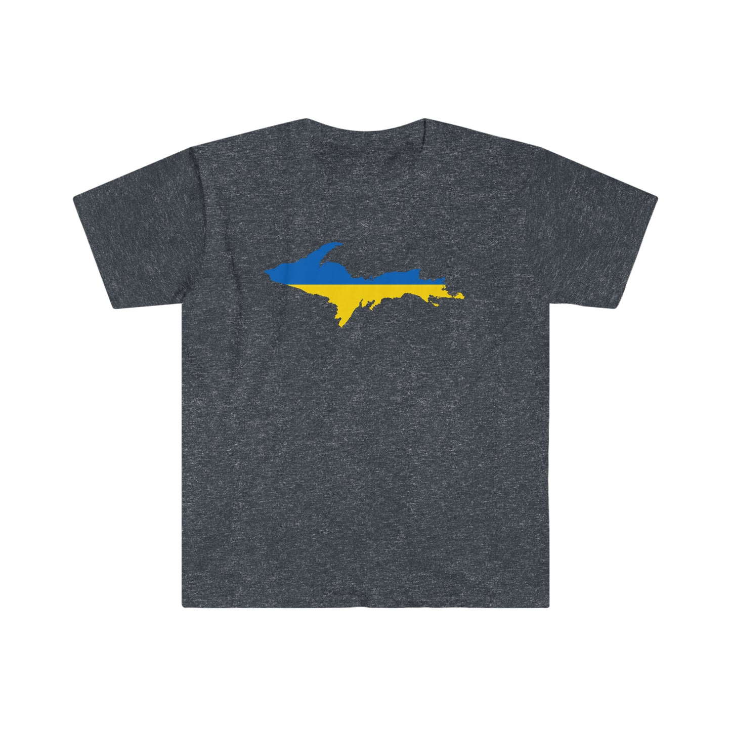 Michigan Upper Peninsula T-Shirt (w/ UP Ukraine Flag Outline) | Unisex Budget