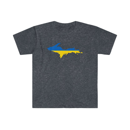 Michigan Upper Peninsula T-Shirt (w/ UP Ukraine Flag Outline) | Unisex Budget