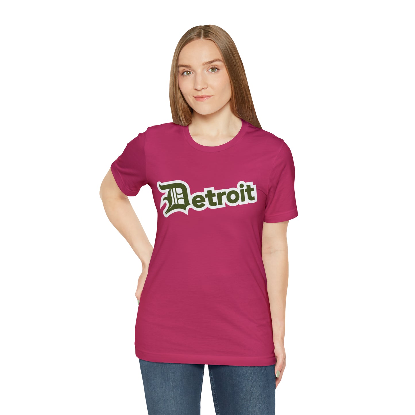 'Detroit' T-Shirt (Army Green w/ Old English 'D') | Unisex Standard