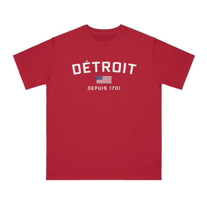 'Détroit Depuis 1701' T-Shirt (w/USA Flag) | Unisex Organic