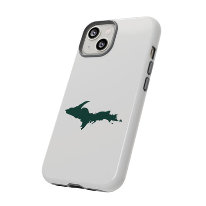 Michigan Upper Peninsula Tough Phone Case (Birch Bark White w/ Green UP Outline) | Apple iPhone