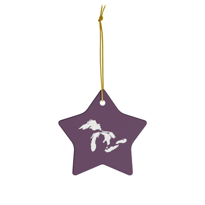 Great Lakes Christmas Ornament (Plum) | Ceramic - 4 Shapes