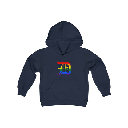 Detroit 'Old English D' Hoodie (Rainbow Pride Edition) | Unisex Youth