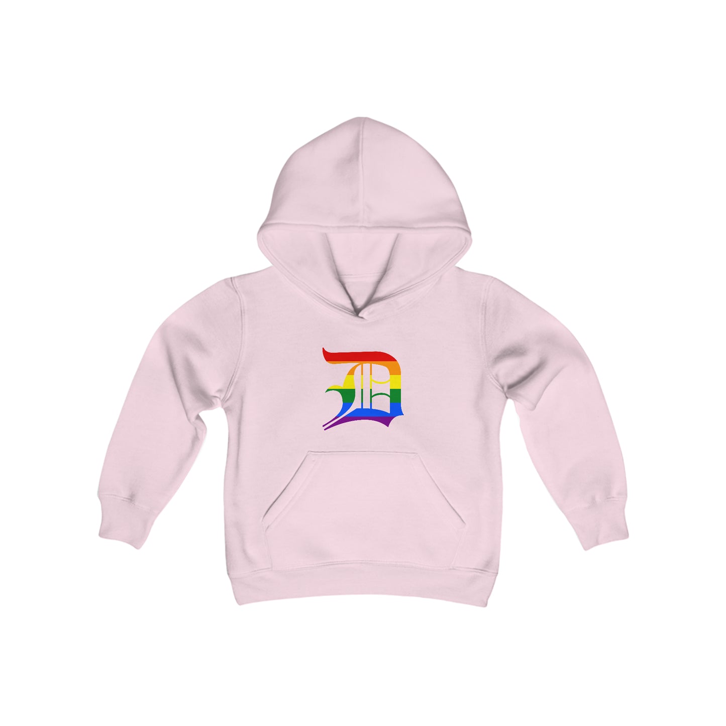 Detroit 'Old English D' Hoodie (Rainbow Pride Edition) | Unisex Youth