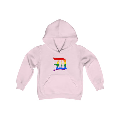 Detroit 'Old English D' Hoodie (Rainbow Pride Edition) | Unisex Youth