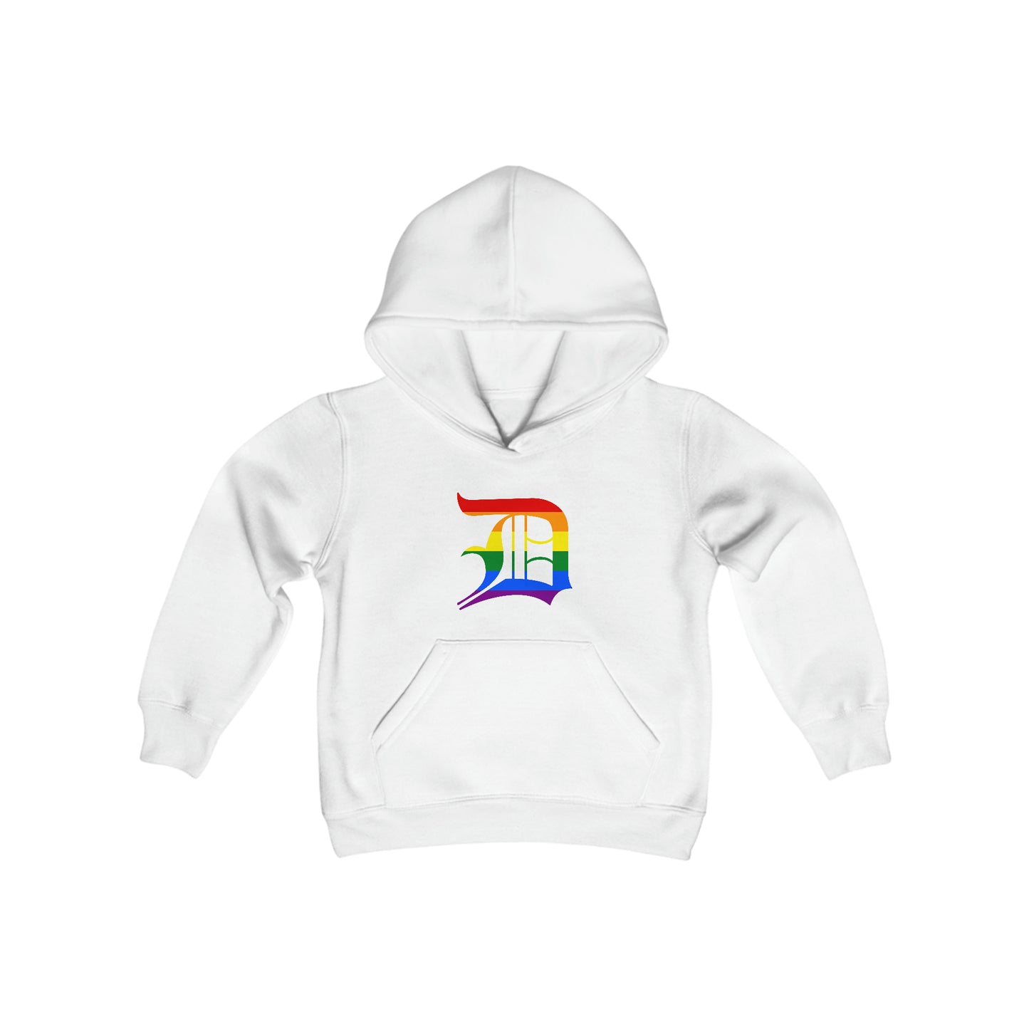 Detroit 'Old English D' Hoodie (Rainbow Pride Edition) | Unisex Youth